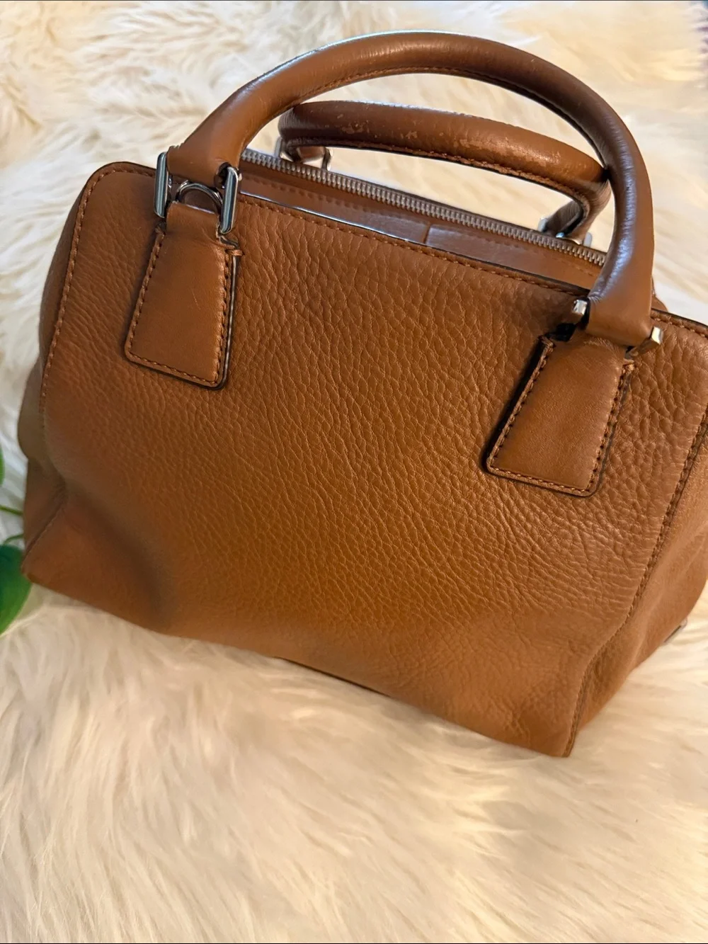 Michael Kors Brown Leather Satchel with Top Handles EUC